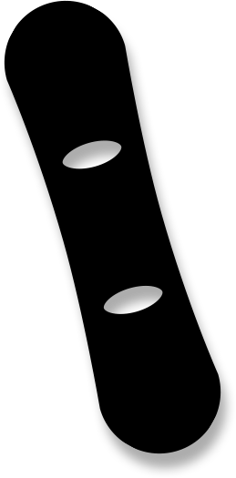 Black snowboard icon